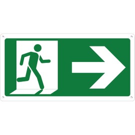 Pubblimania Emergency Exit Arrow to the Right | Sign Made of Aluminium Composite 3 mm Outside / Inside (Emergency Exit Right, 1 Unit)