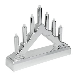 Mini LED Light Arch | 15.6 cm x 13 cm x 3.8 cm | Includes Timer Function (Silver)