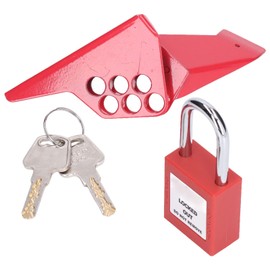 Garsent Standard Ball Valve Lock, Steel Ball Valve Lock, Ball Valve Lock with Padlock, Ball Valve Lock for Metallurgy for Electricity