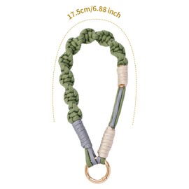 CHUQING Keychain Short Green Key Chain Macrame Phone Lanyard Keychain Cell Phone Chain Short Wrist Cell Phone Strap