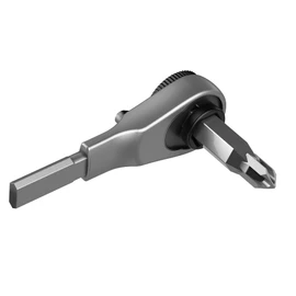 GALVANOX Flat-end Ratchet Driver Designed for Leatherman Models - Compatible with Multi-tool Flat Bit Kits and Standard 1/4" Hex Bits (Brushed Steel)