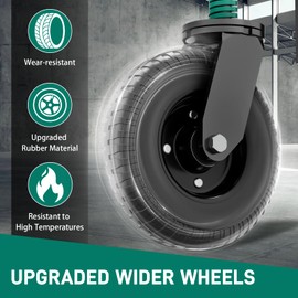 DOZAWA Gate Wheel, 8 Inch Heavy Duty Fence Gate Wheels for Wooden Gate and Metal Tube Gate, Support to 700 lbs, Spring-Loaded 360 Degree Rotation Gate Caster Kit - Black