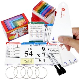 Think2Master Premium 260 Laminated Multiplication & Triangle Division Flash Cards. (All 0-12 X Facts)| Bonus: 2 Dry Erase Markers & 5 Rings. | Designed by A Teacher