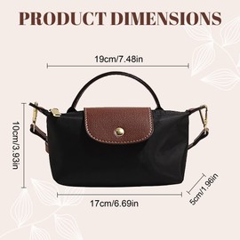 Women's Handbag, Women's Shoulder Bags, Shopper Shoulder Bag, Waterproof Shoulder Bag, Foldable Handbag, Black for Leisure, Travel, Office, School, Shopping, black