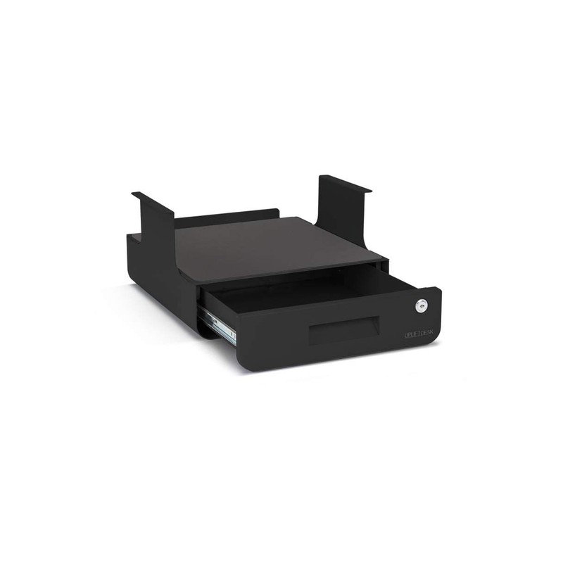 Locking Under Desk Drawer with Shelf (Black) by UPLIFT Desk