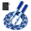 GWAWG Beaded Skipping Rope Beaded Jump Rope Tangle Free 2.8m/1.1in Adjustable Length Blue for Kids and Adult