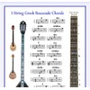 3 STRING GREEK BOUZOUKI CHORDS CHART - SMALL CHART