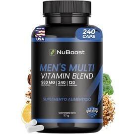 NuBoost Multivitamnico Hombre 980 mg - 240 Cpsulas - 120 Porciones - Vitaminas para Hombre con Zinc, Magnesio, Maca y Ginseng - Multivitaminas y...   