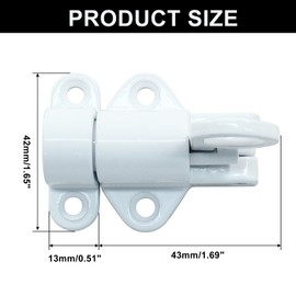 Murtenze 2PCS Self-Closing Latches, White Spring Bolt Latch Aluminum Alloy Spring Door Lock Resilient Bolt Safety Automatic Spring Barrel Door Lock with Screws，Used for Gate,Window and Cabinet etc