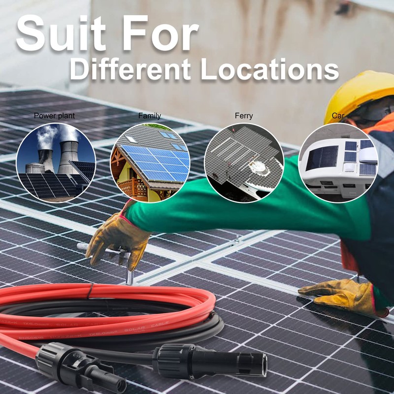 SGANGCAR Solar Extension Cable 30 Feet 10AWG Solar Panel Cable