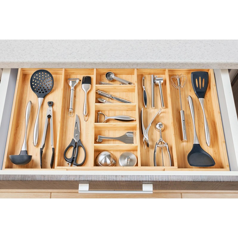 Umilife Extra Large Expandable Kitchen Drawer Organizer for Utensil and