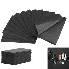 Pack of 50 Dental Bibs Black: Nizirioo 45 x 33 cm Premium Waterproof Tattoo Bibs, Tattoo Table Covers Clean Pad, Dental Bibs Black for Dental Clinic, Tattoo Station, Salon