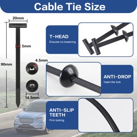 150Pcs Nylon Universal Cable Tie Buckle - New Multifunctional Nylon Zip Ties With Pin & Button Design Plastic Cable Ties Tool Fasteners Car Body UV Resistant Zipties for Car Daily Repair