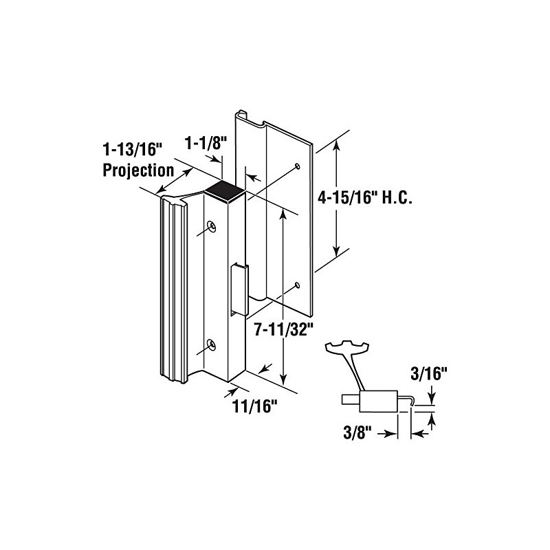 Prime-Line C 1163 Patio Door Surface with Clamp Latch, Bronze,