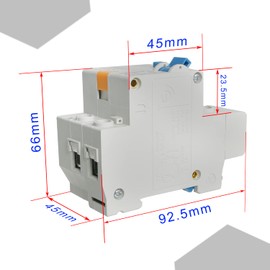 Aopin 1 Poles 20A 230V Miniature Circuit Breaker Low-Voltage DZ47-63 DIN Rail Mount, Residual Current Circuit Breaker Leakage Overload Short Circuit Protection Air Switch 1 Pcs