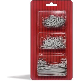 Bexter 300 Pack of Silver Ornament Hooks Christmas Tree Decorating Hooks- Metal Wire Ornament Hooks for Christmas Tree Decoration Hanging (Silver) (Happy Holidays!!)