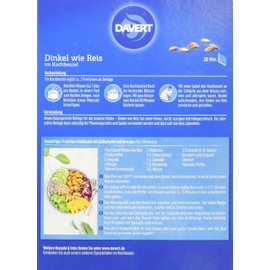 Davert Delicate Spelt in Cooking Bag, Pack of 3 (3 x 250 g) - Organic