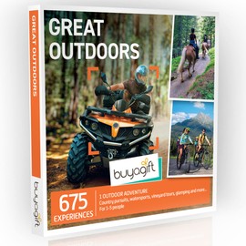 Buyagift Great Outdoor Gift Experience Box - 675 UK Experiences - Treetop Adventures, Vineyard Tours, Rafting, Glamping & More