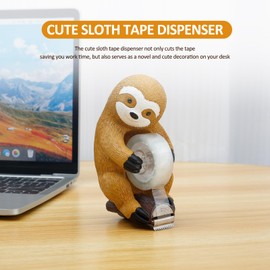 Eummy Tape Dispenser Creative Resin Tape Holder Cute Sloth Tape Cutter Tabletop Ornament Novelty Tape Cutting Tools for Home School Office Desk Wrapping Gifts 5.3x2.6x2.9 Inch