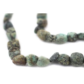 TheBeadChest African Turquoise Nugget Beads 6mm Green Gemstone 16 Inch Strand