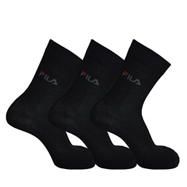 Fila 3 pairs of socks crew street sport Socks unisex 2.5 - 11 UK - different Colors: Colour: Black | Size: 9-11 UK