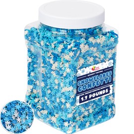 Christmas Sprinkles - 1.7 Pounds - Snowflakes Confetti Sprinkles - Blue & White Jimmies - Winter Wonderland Decorating Sprinkle Mix, Great for Baking Cookies, Cakes, Cupcakes and More!