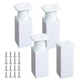 Luabue Adjustable Furniture Feet, Table Legs, Furniture Legs, Square Aluminium Alloy White Base Feet, Table Foot, Couch Feet, Bed Feet for Tables, Cupboards, Sofas, Beds, Shelves (10 cm)