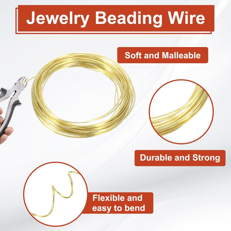 sourcing map 1.2mm/16 Gauge Copper Wires for Jewelry Making, 1