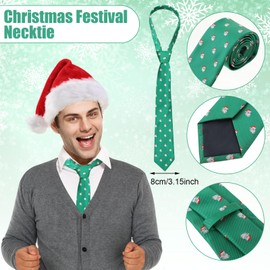 Suhine 3 Pcs Christmas Men 1980s Movie Costume Cardigan Sweater Christmas Tie Santa Hat for Adults Xmas Holiday Party(L)