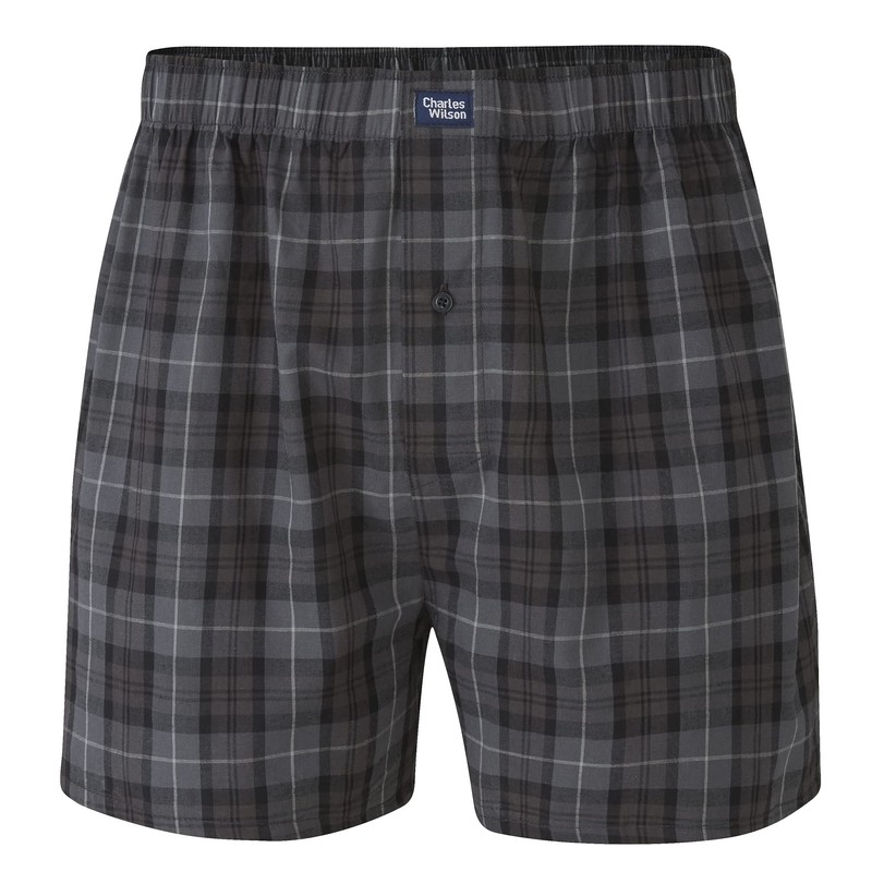 Charles Wilson 6 Pack Woven Boxer Shorts (S, Tartan Check