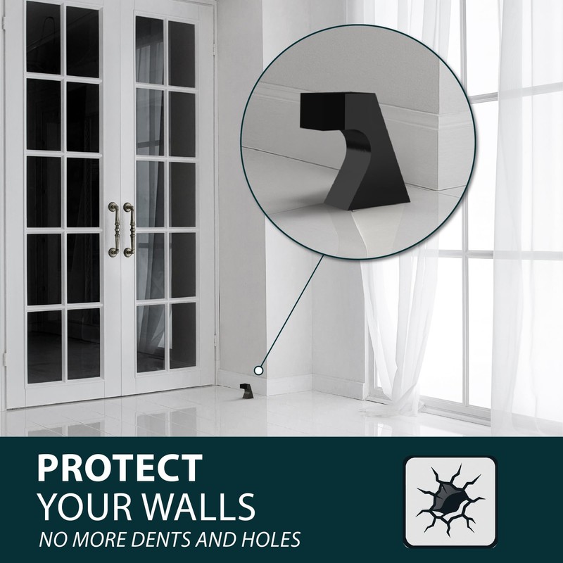 Mega Handles Curved Floor Door Stopper, Quickly Installed Wall Protector,