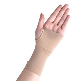 1Pair Wrist Compression Sleeves for Arthritis Pain and Support, Wrist Support for Women and Men, Breathable and Sweat-Absorbing Wrist Protector (Beige, X-Large)