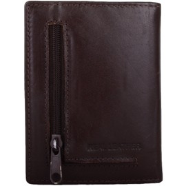 Womens/Mens Soft Leather Bi-Fold Credit Card/Travel/ID/Photo Holder/Wallet - Dark Brown