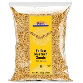 Rani Yellow Mustard Seeds Whole Spice 7oz (200g) ~ Ideal for Pickling, Dressing and Making Ground Mustard for Cooking, All Natural | Vegan | Gluten Friendly | NON-GMO | Kosher | Indian Origin