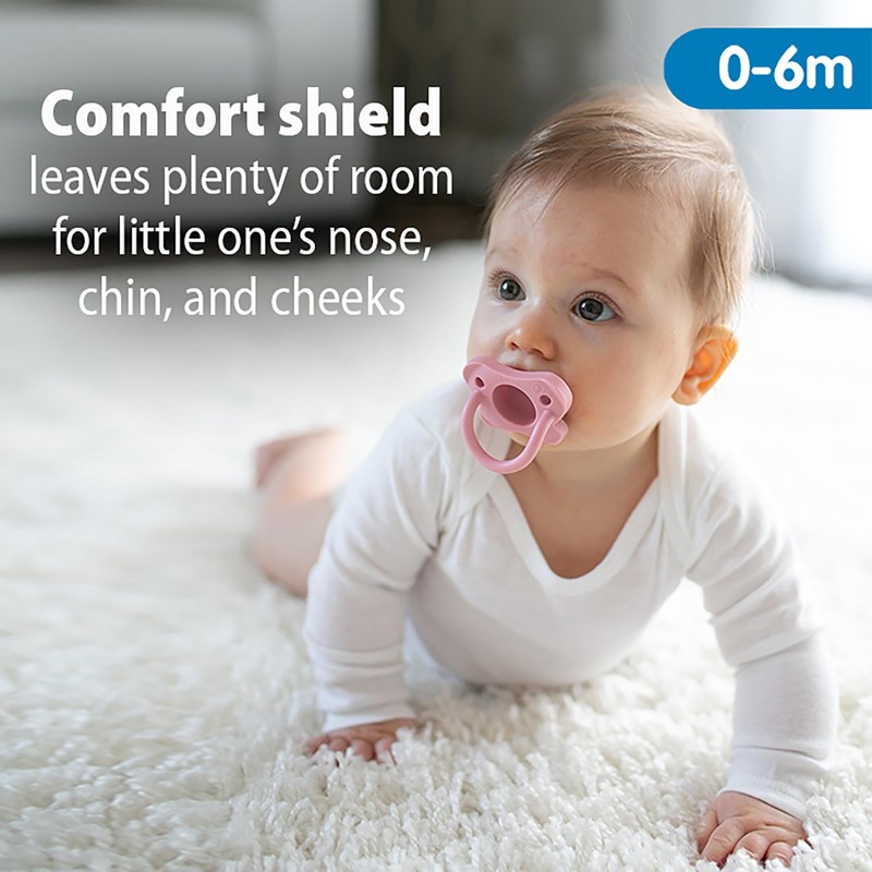 Dr. Brown's HappyPaci 100% Silicone Baby Pacifier, Contoured One-Piece Design,