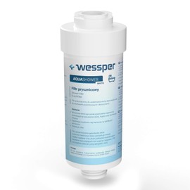 Wessper AWF-SWR-P-ANM-W FITaqua, KDF, 1/2 Gewinde, Duschfilter gegen Kalk und Chlor. Reduziert Haarausfall und Hauterretation, Wellness, Markenfilter, Kalkfilter für Dusche & Badewanne (Weiß)
