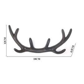VFAATING Deer Horn Cast Iron Wall Hanger Hooks Rack,Vintage Rustic Decorative Wall Mounted Coat Hook Metal Clothes Hanger
