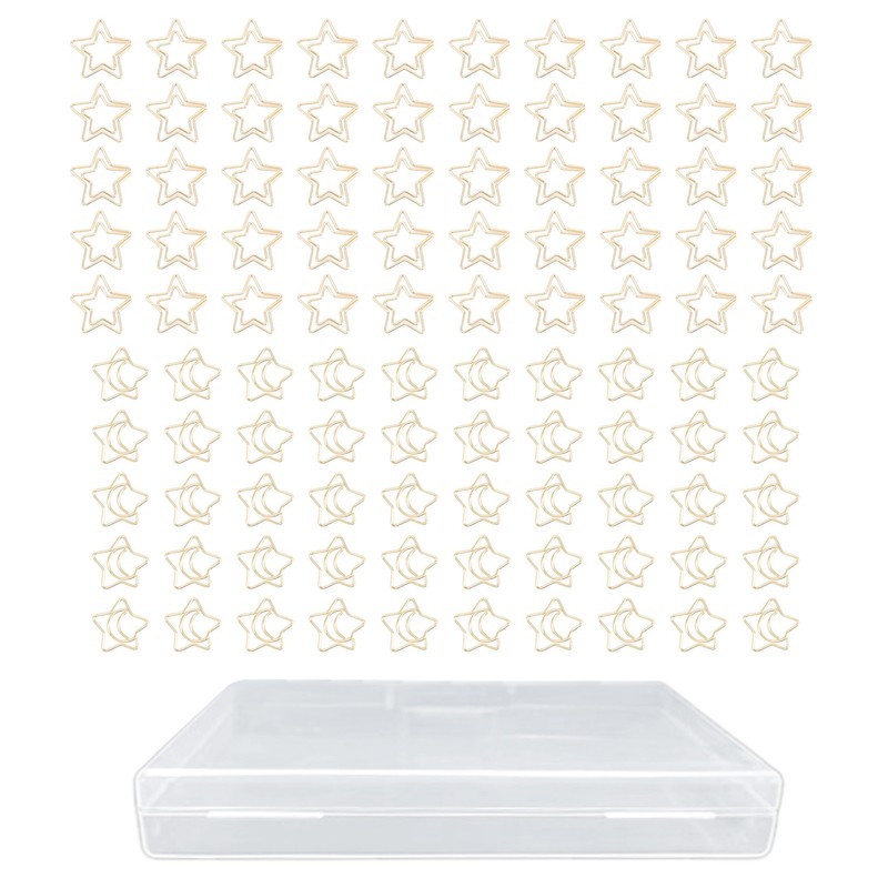 100 Pcs Paper Clips Portable Small Anti Slip Cute Star