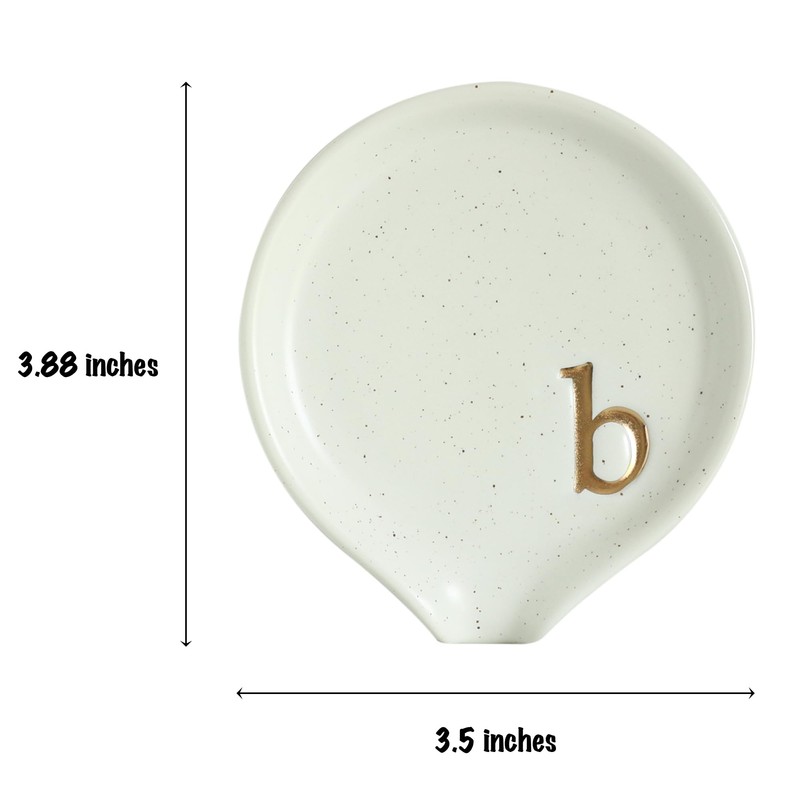 COLLECTIVE HOME - Ceramic Coffee Spoon Rest, Monogram Ceramic Spoon