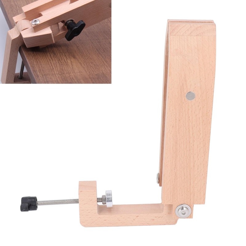 Foldable Leather Pony Clamp Tool, Beech Wood Table Desktop Sewing