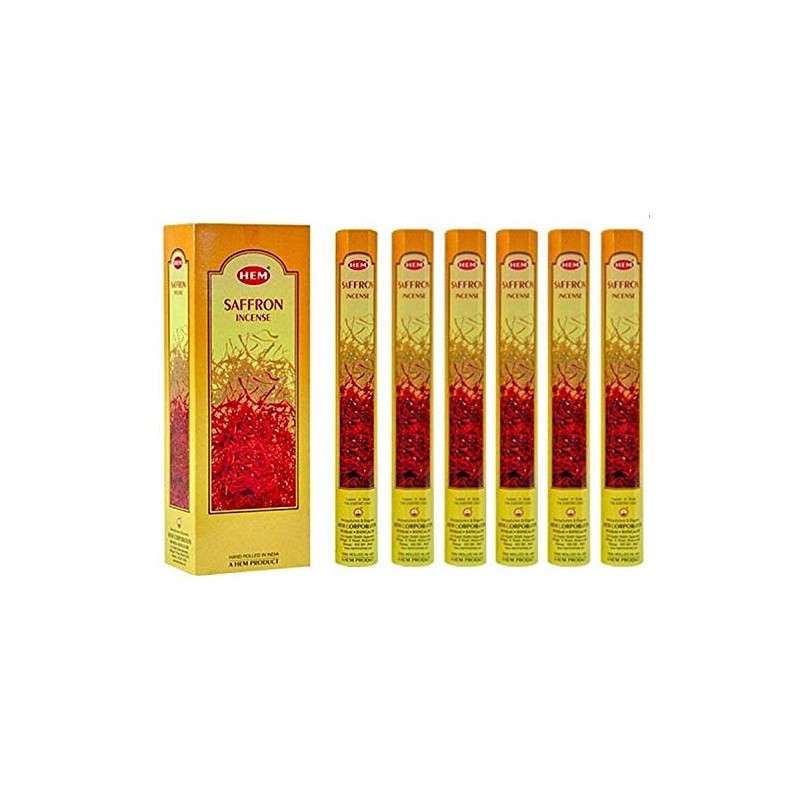 Hem Saffron Incense Sticks (120 Sticks, 6 Boxes Inside) -