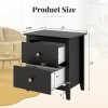Costway Modern Nightstand with Storage 2 Drawers and Support Legs