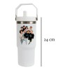 Termo Alto Acero Inoxidable Bts Integrantes Kpop 900 Ml Blanco