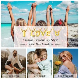 Silvora S925 Silver Letter Pendant, Name Initial Necklace, A-Z for Silver Name Necklace, Women, Children & Men, 46 cm + 5 cm Extension Chains, Gold