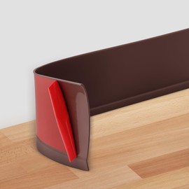 POPAKAN Flexible Baseboard Molding Trim 4" x 15 ft, Self-Adhesive Vinyl Wall Base Cove Base, Peel and Stick Rubber Wall Base Molding Trim - Coffee