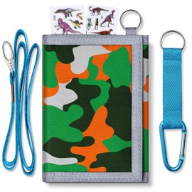 TATAANTY Kids Wallet for Boys Girls Ages 6-18 Trifold, Toddler Wallet for Boys, Novelty Wallet for Childrens Birthday Gifts （Camo）