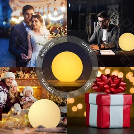 LOFTEK 6-inch LED Light Ball: Nursery Night Light with Remote Control, 16 RGB Color Changing & Dimming Rechargeable, Cordless Portable Floating Pool Lights for Kids or Decor