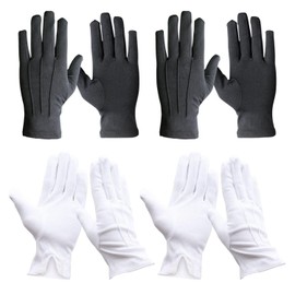 FDGGT 4 Paar Zeremonienhandschuhe, Arbeitshandschuhe, Polyesterhandschuhe, Weiche Atmungsaktive Handschuhe, Bekleidungszubehör