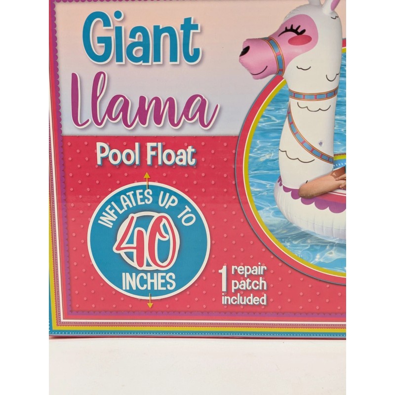 Playtek Giant Llama 40” Pool Float W/ Repair Patch Included