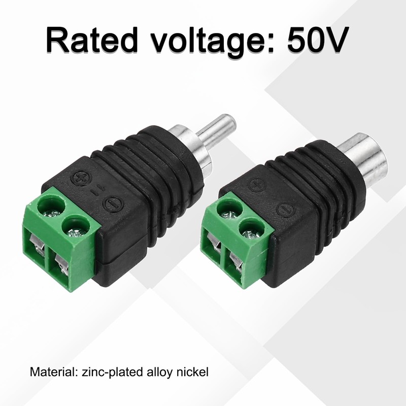 sourcing map 20Pcs RCA Cable Solderless Adapter, Audio/Video Speaker Wire